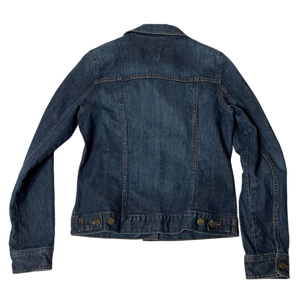 OLD NAVY Blue Denim Jean Jacket Trucker Jacket Pointed Collar Flaps Size Medium - Picture 5 of 11